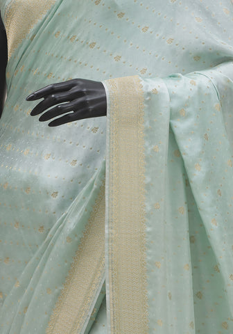 Silk Banarasi Saree - Mint Green