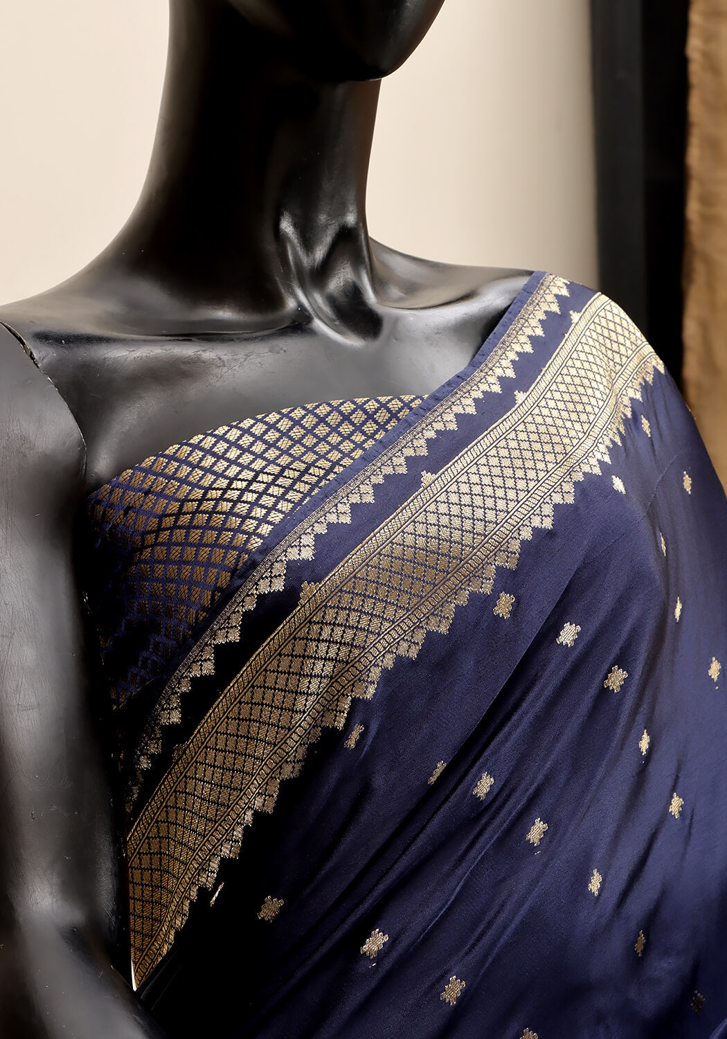 Silk Banarasi Saree - Navy Blue
