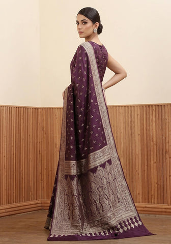 Silk Banarasi Saree - Plum