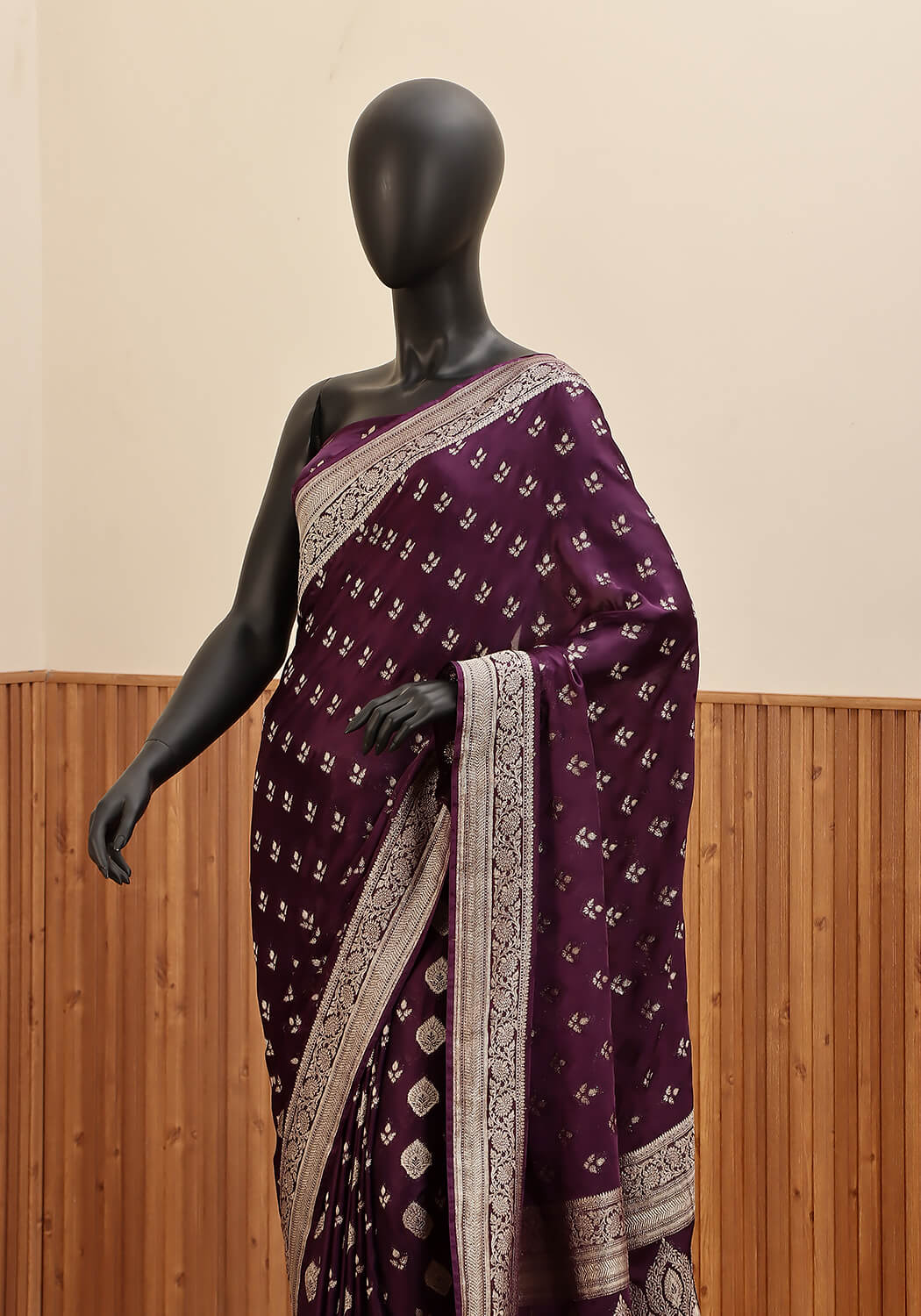 Silk Banarasi Saree - Plum
