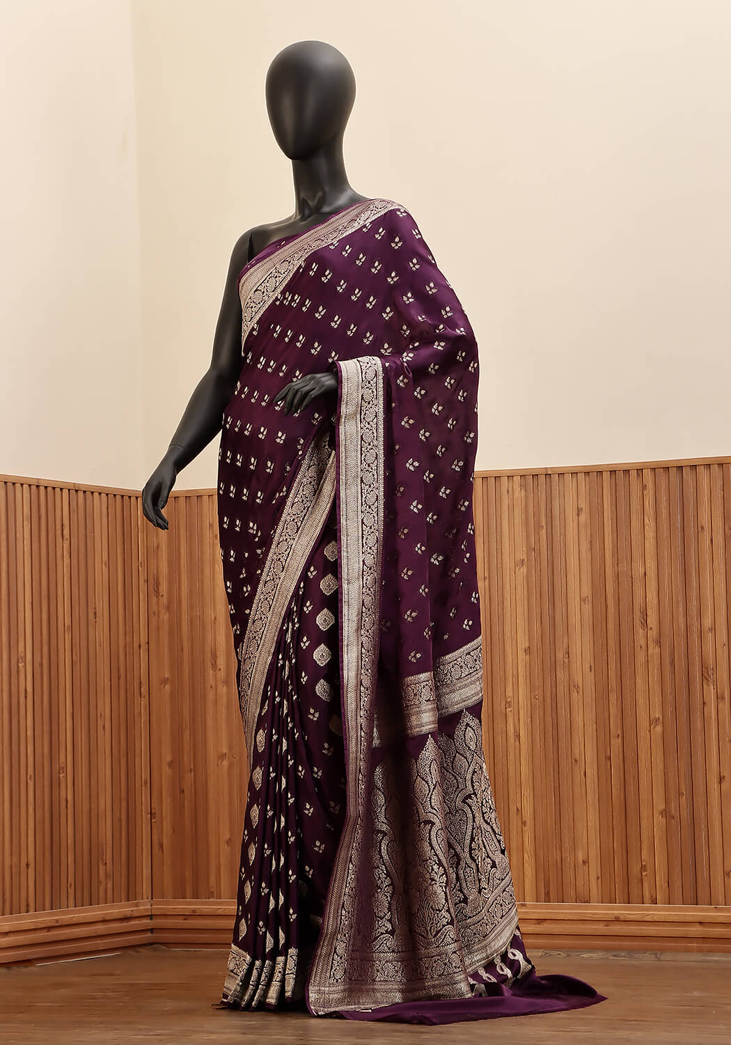 Silk Banarasi Saree - Plum