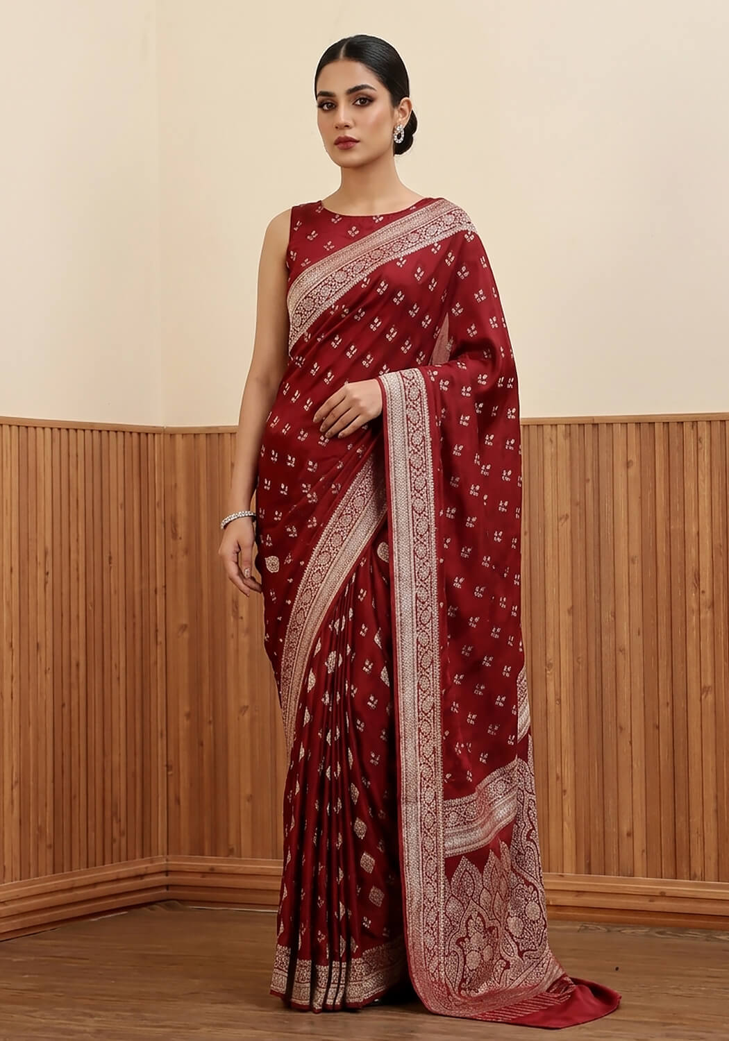 Silk Banarasi Saree - Maroon