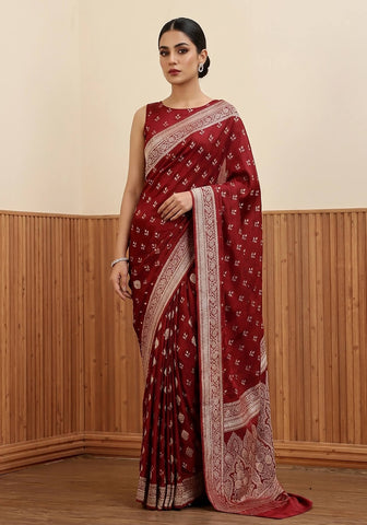 Silk Banarasi Saree - Maroon