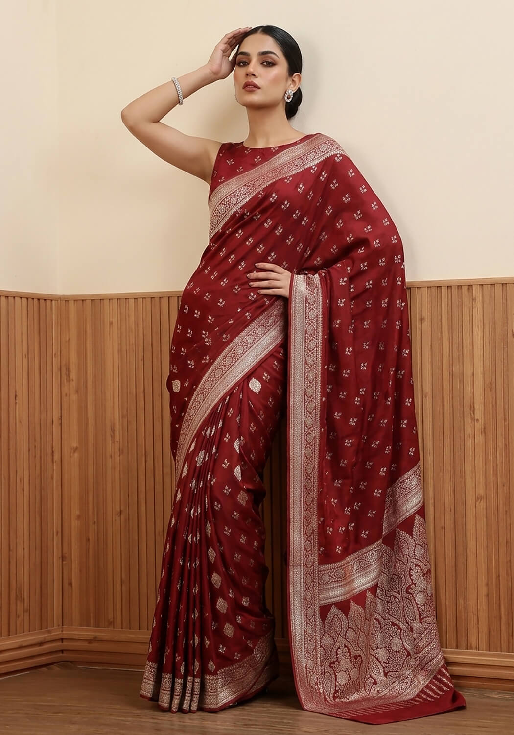 Silk Banarasi Saree - Maroon