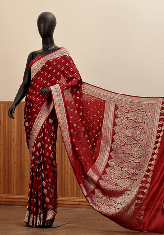 Silk Banarasi Saree - Maroon