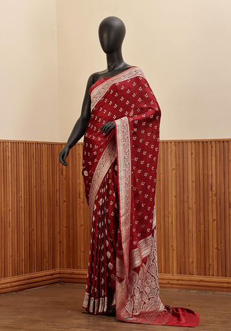 Silk Banarasi Saree - Maroon
