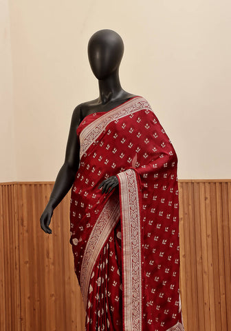 Silk Banarasi Saree - Maroon