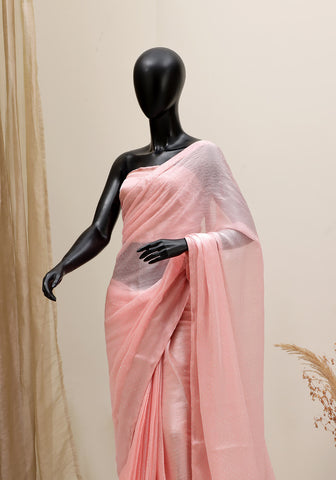 Stone Work Saree - Pastel Peach