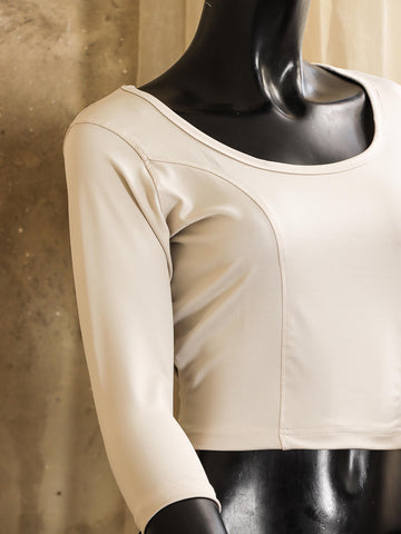 Premium Stretchable Blouse - Sand White