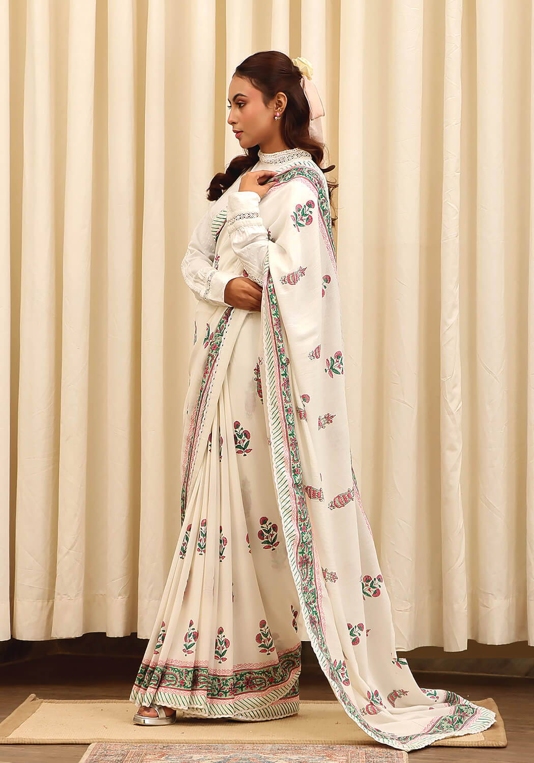 Hand Block Printed - Off White