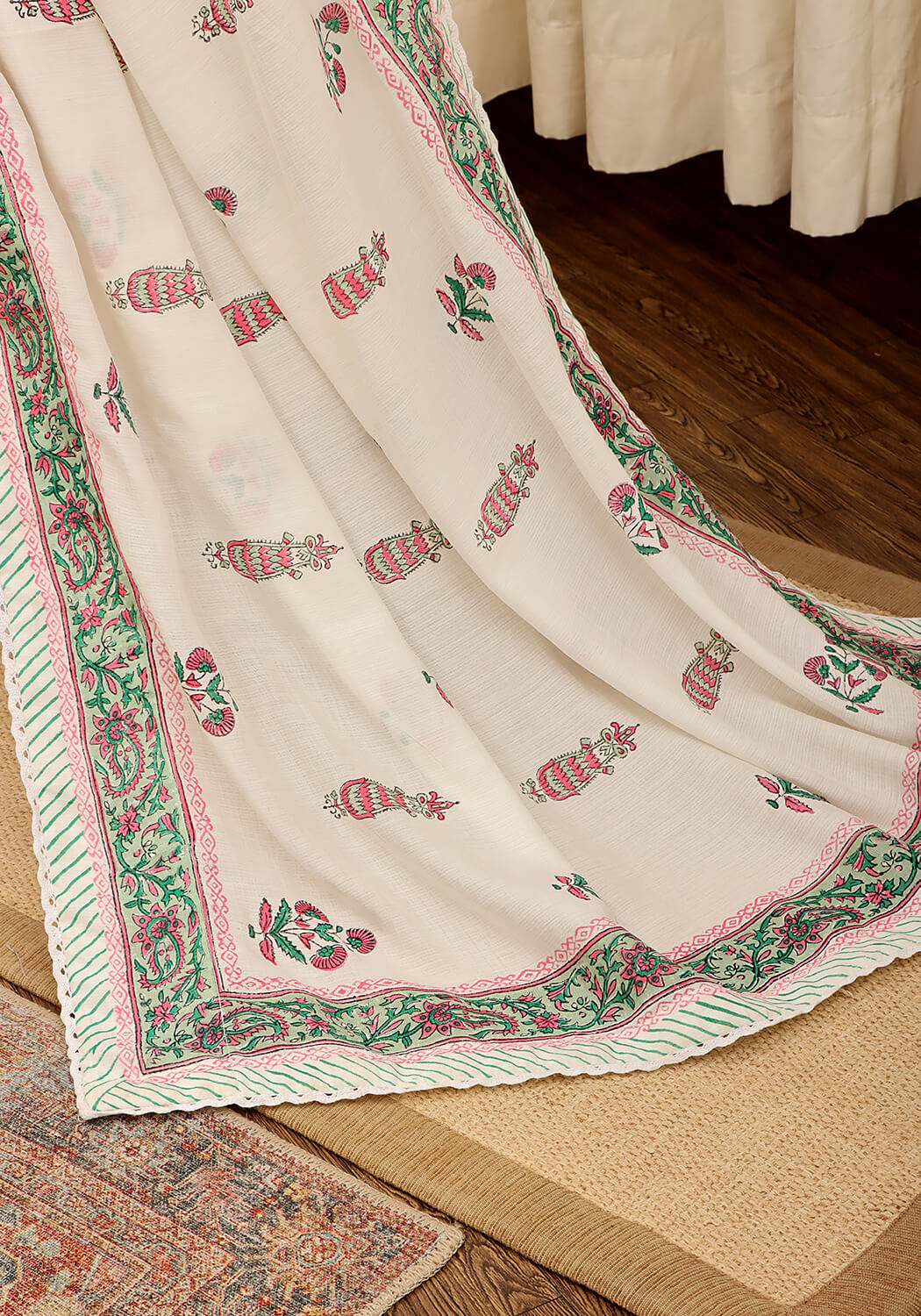 Hand Block Printed - Off White