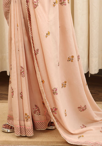 Hand Block Printed - Tropical Peach