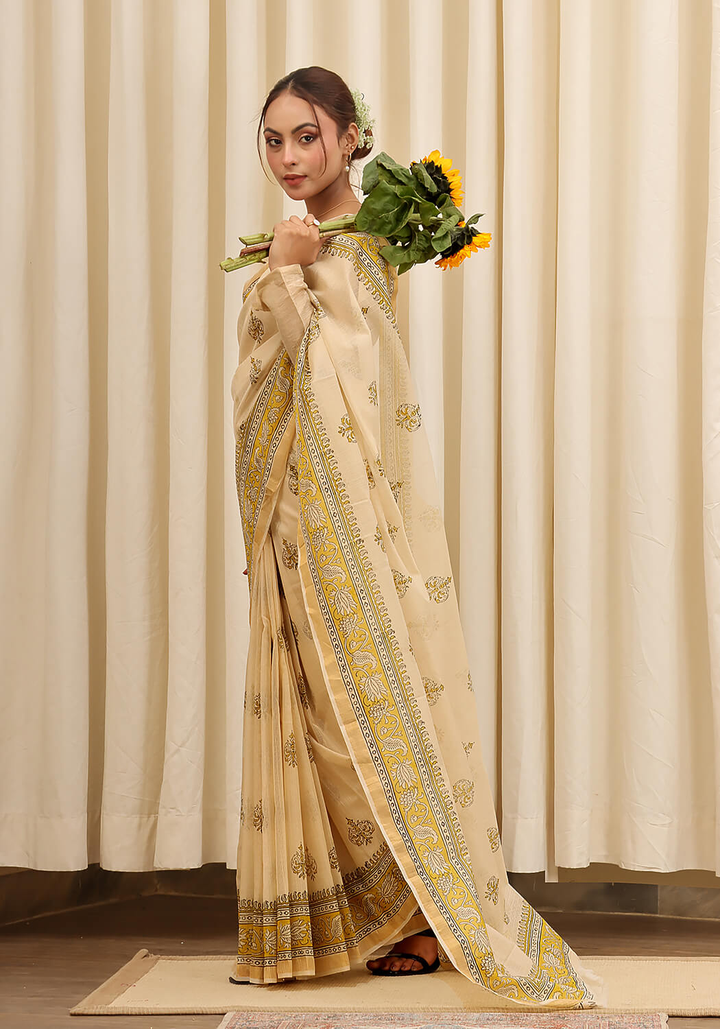 Hand Block Printed - Beige