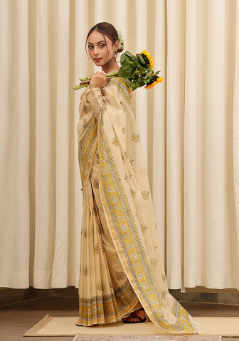 Hand Block Printed - Beige
