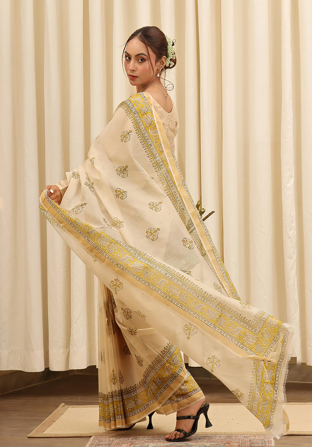 Hand Block Printed - Beige