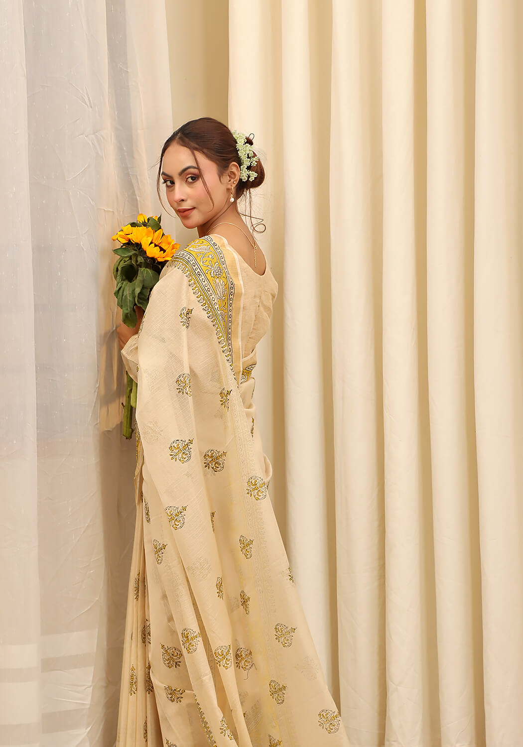 Hand Block Printed - Beige