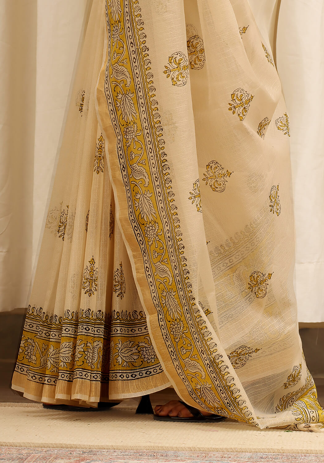 Hand Block Printed - Beige