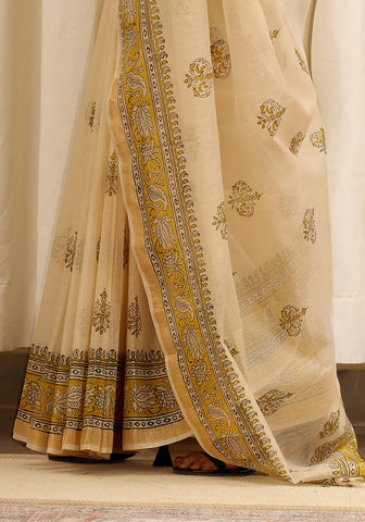 Hand Block Printed - Beige