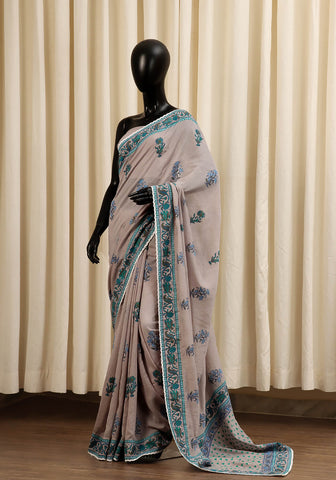 Hand Block Printed - Ash Gray