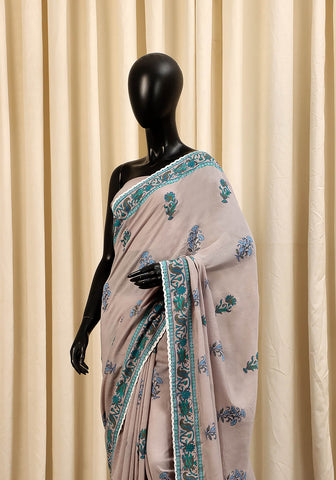 Hand Block Printed - Ash Gray