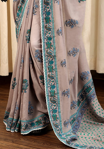 Hand Block Printed - Ash Gray