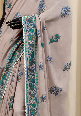 Hand Block Printed - Ash Gray