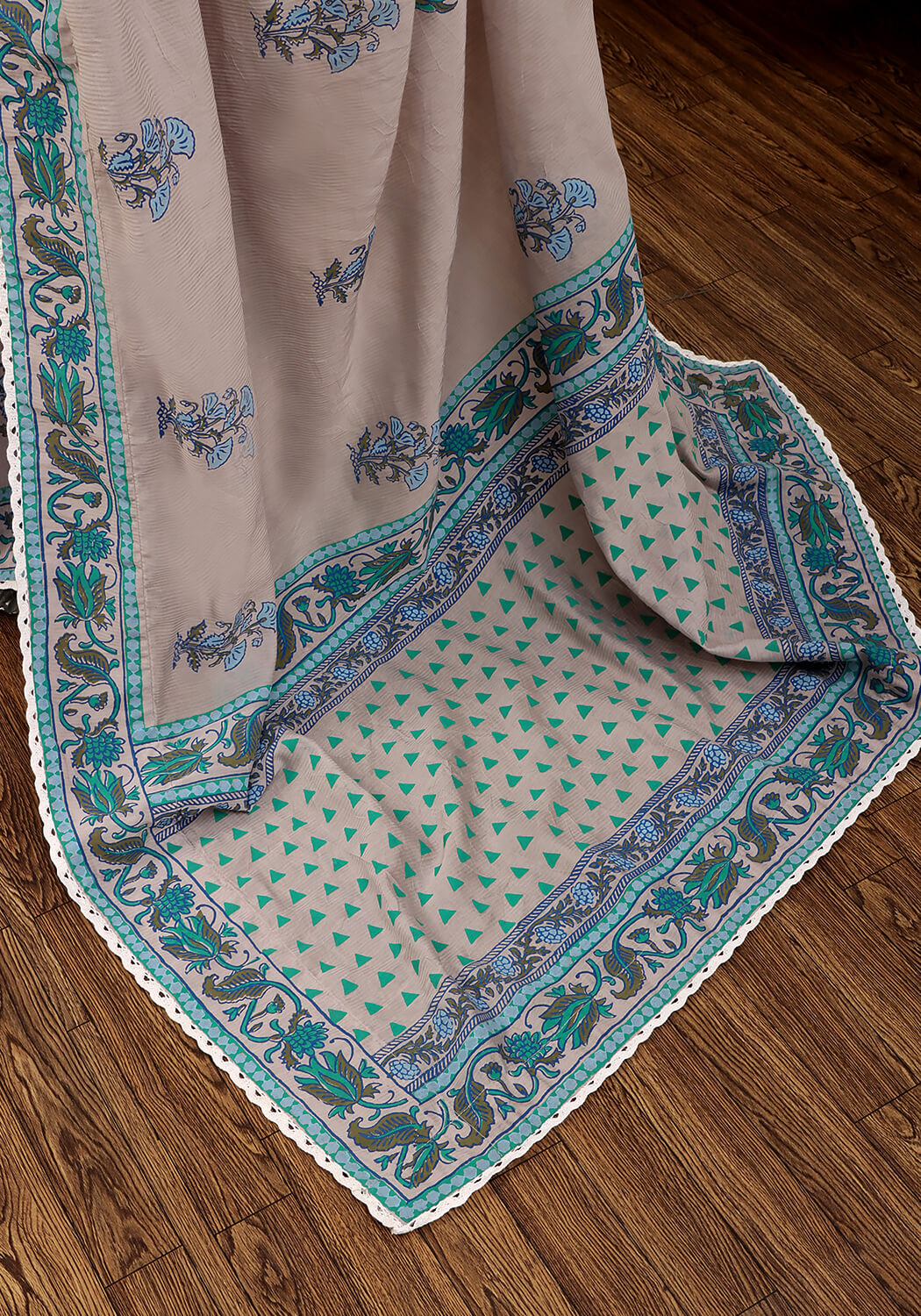 Hand Block Printed - Ash Gray