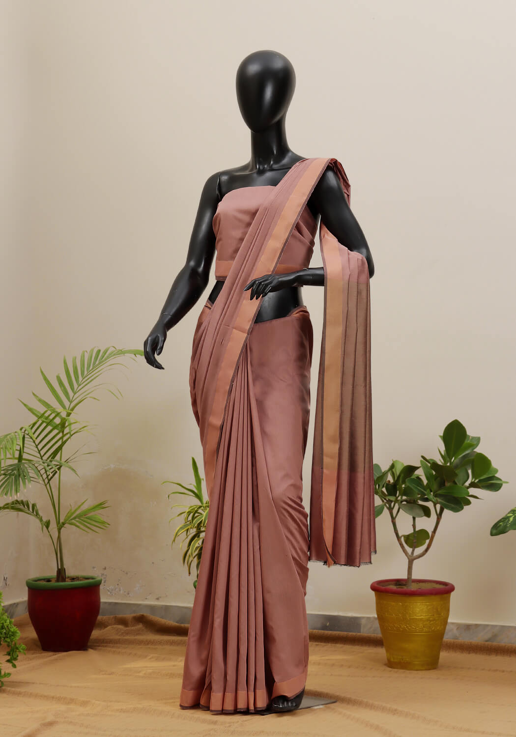 Cotton Silk Saree - Dusty Pink