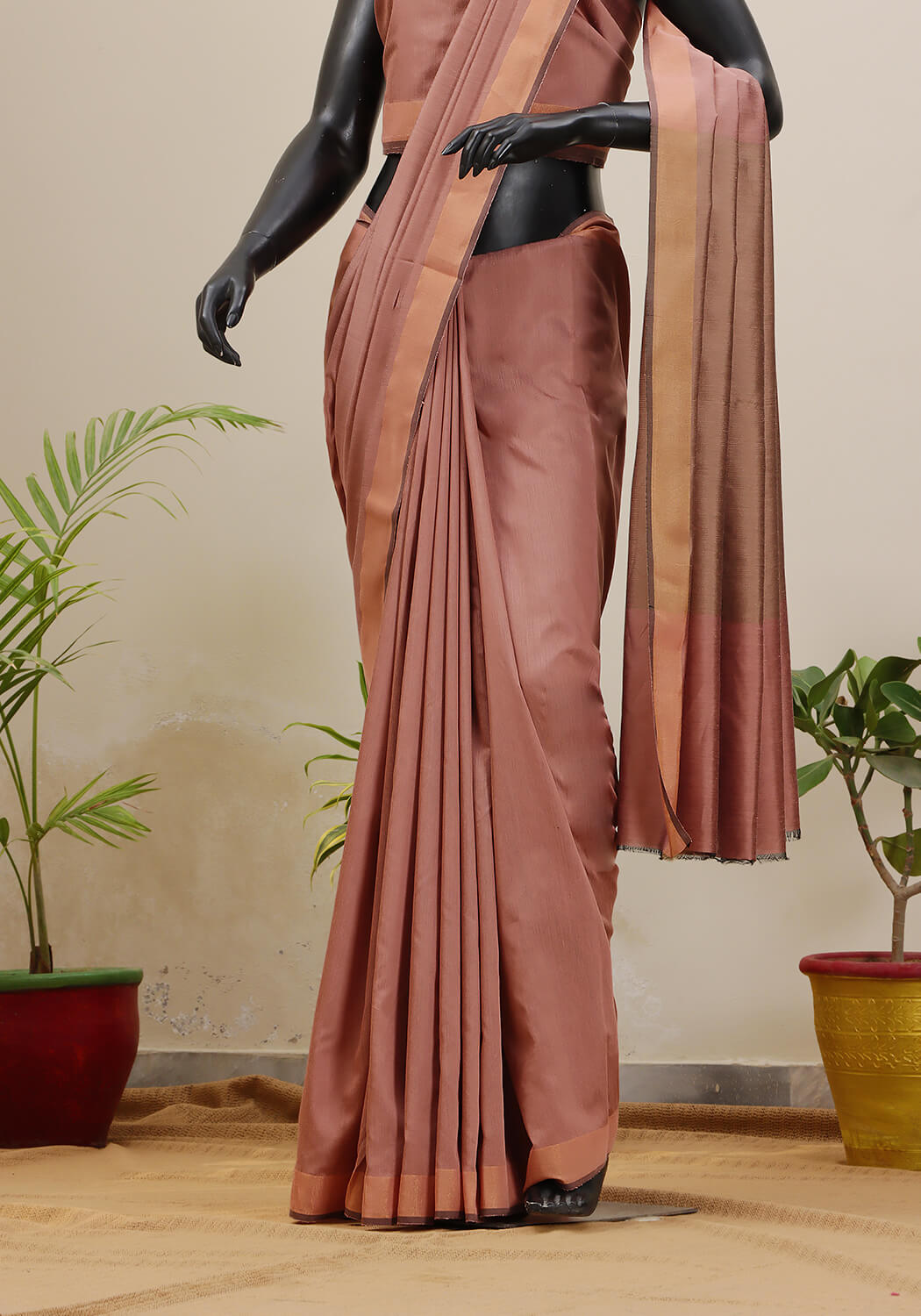 Cotton Silk Saree - Dusty Pink