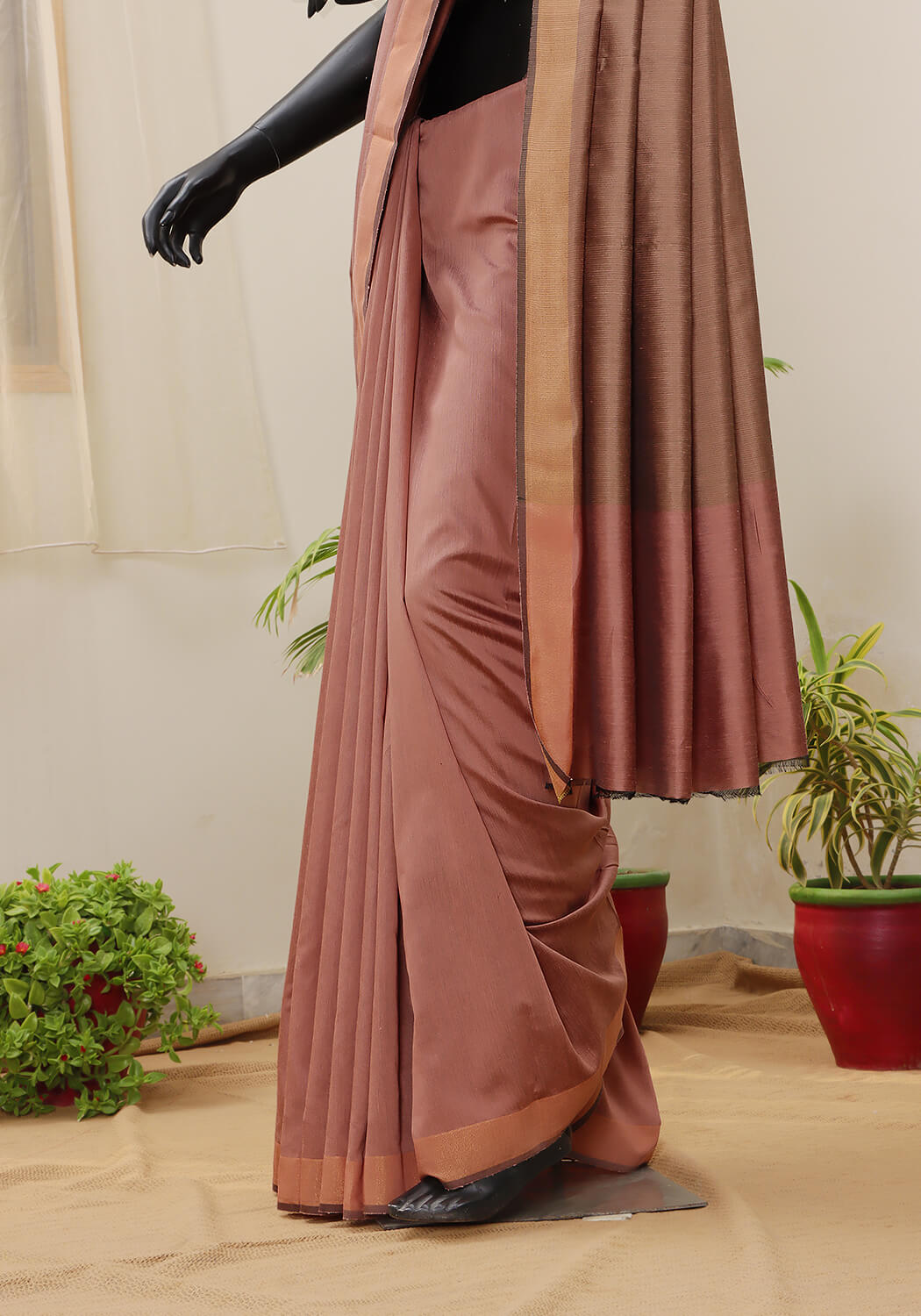 Cotton Silk Saree - Dusty Pink