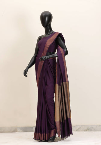Cotton Silk Saree – Purple
