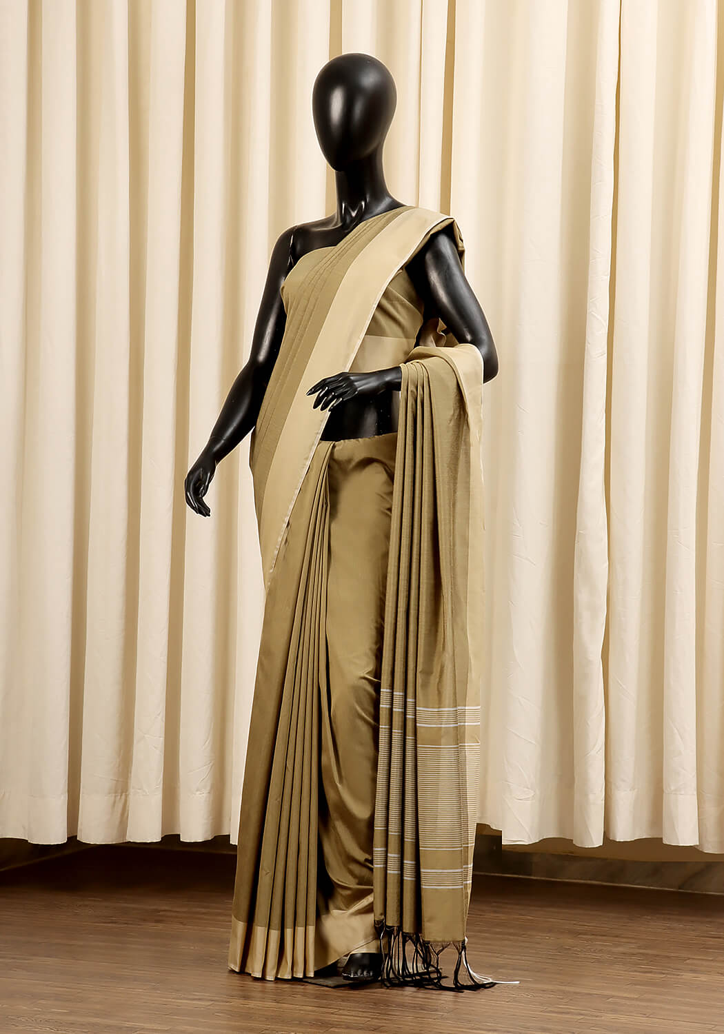 Cotton Silk Saree – Dusty Olive