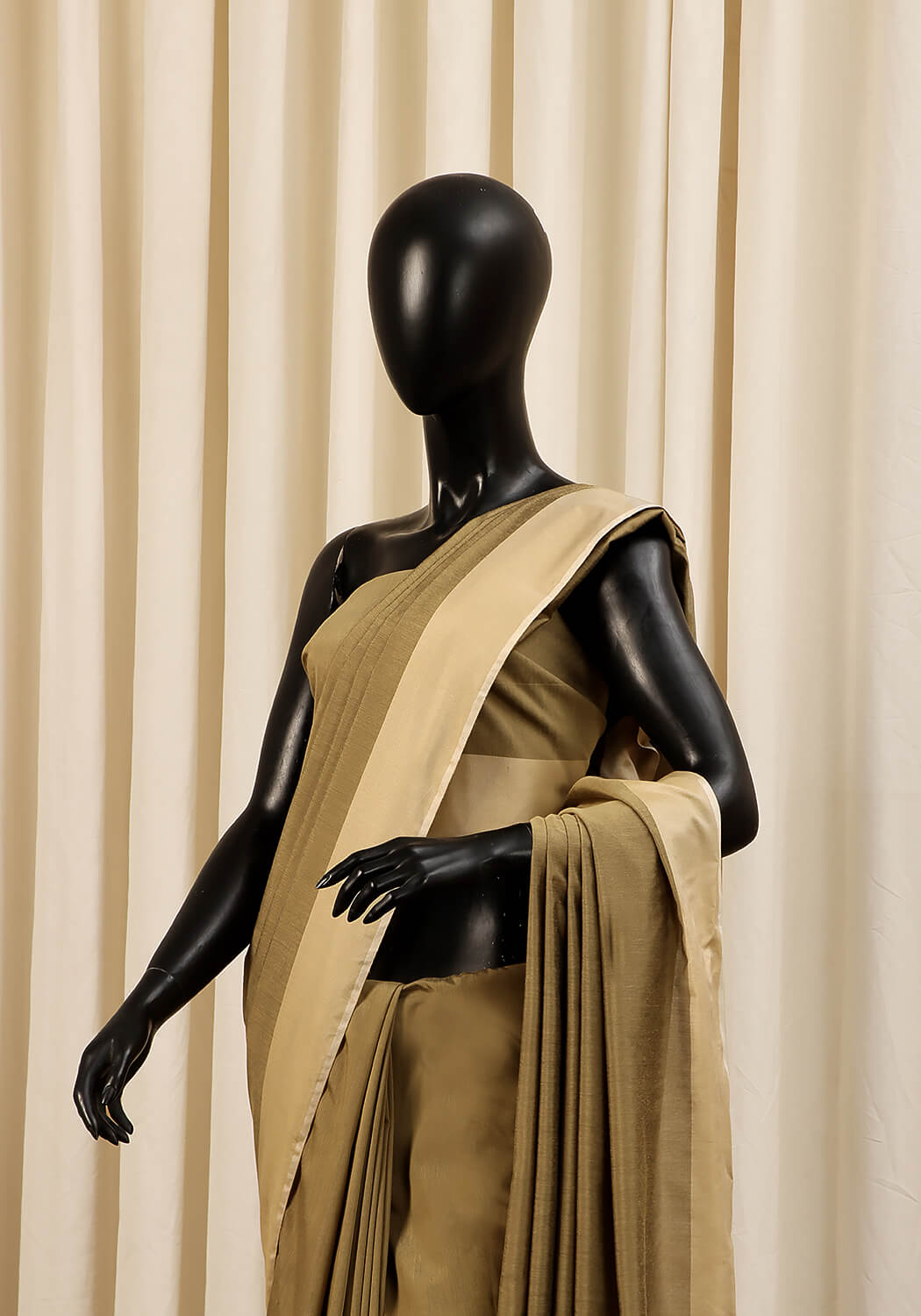 Cotton Silk Saree – Dusty Olive