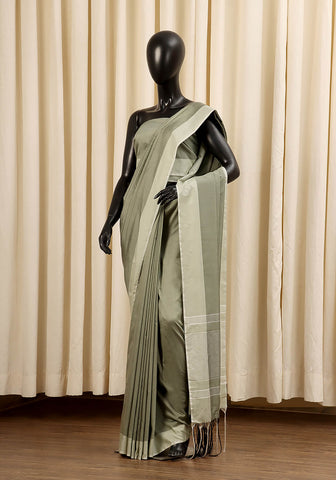 Cotton Silk Saree – Sage Green