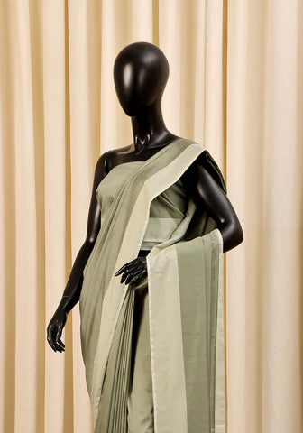 Cotton Silk Saree – Sage Green