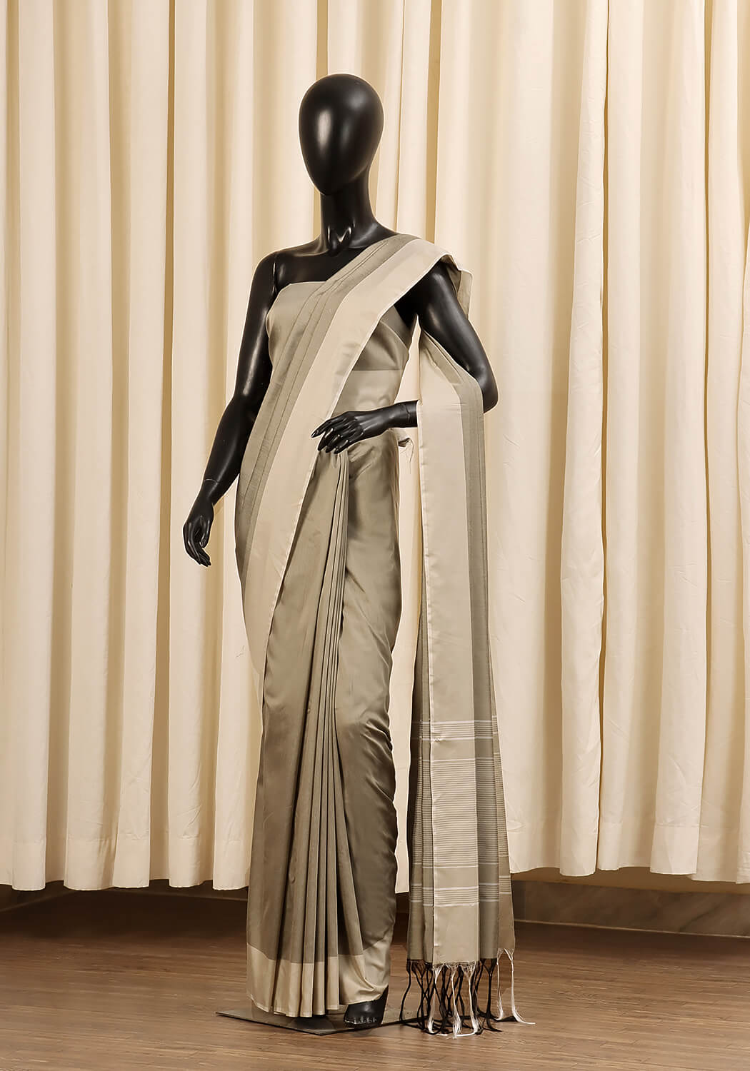 Cotton Silk Saree – Taupe