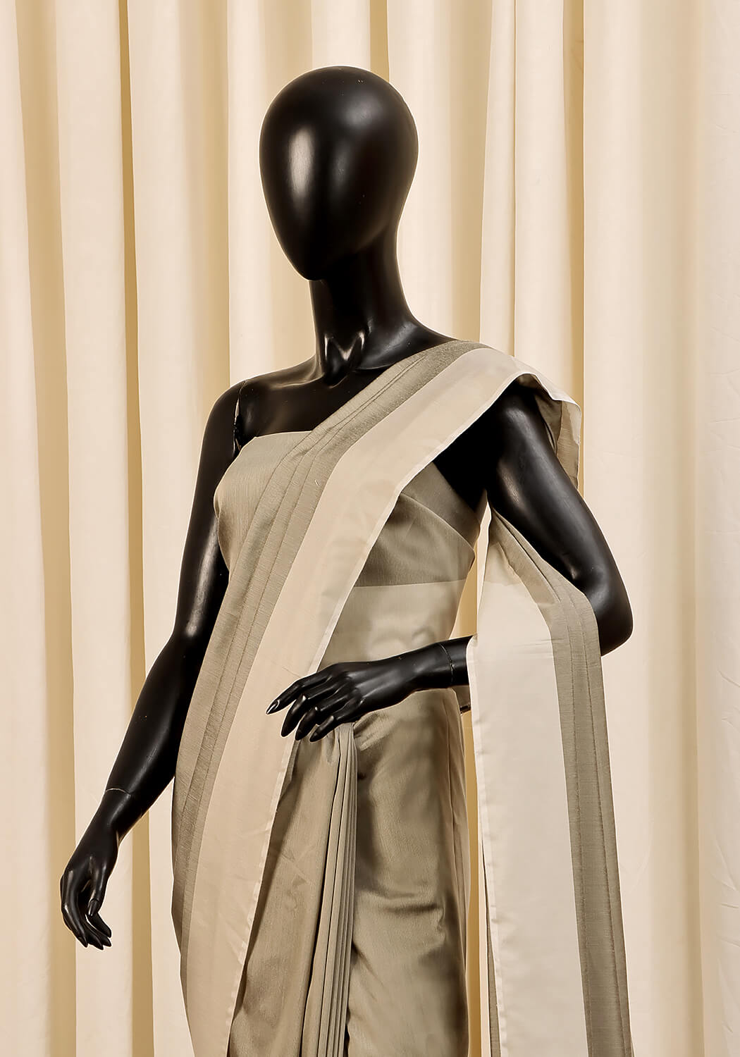 Cotton Silk Saree – Taupe
