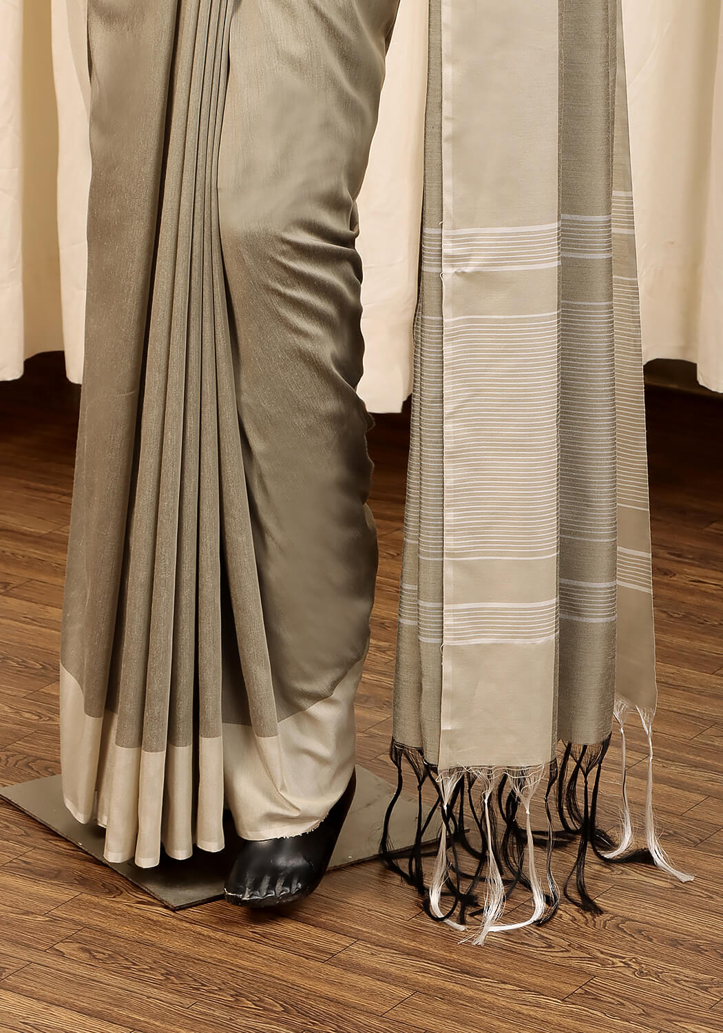 Cotton Silk Saree – Taupe