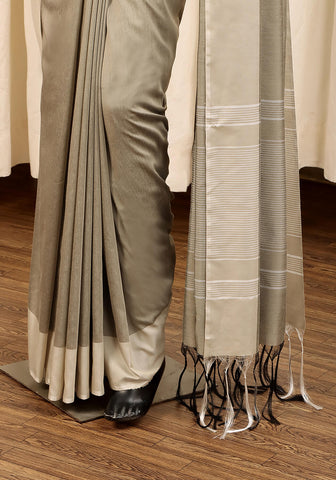 Cotton Silk Saree – Taupe