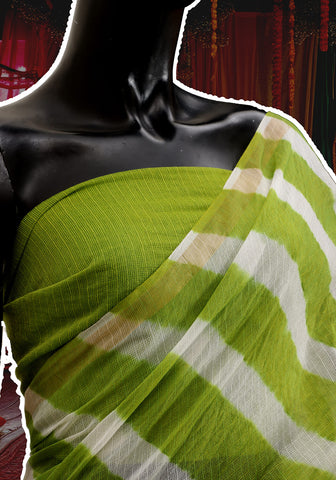 Leheriya Saree - Lime Green