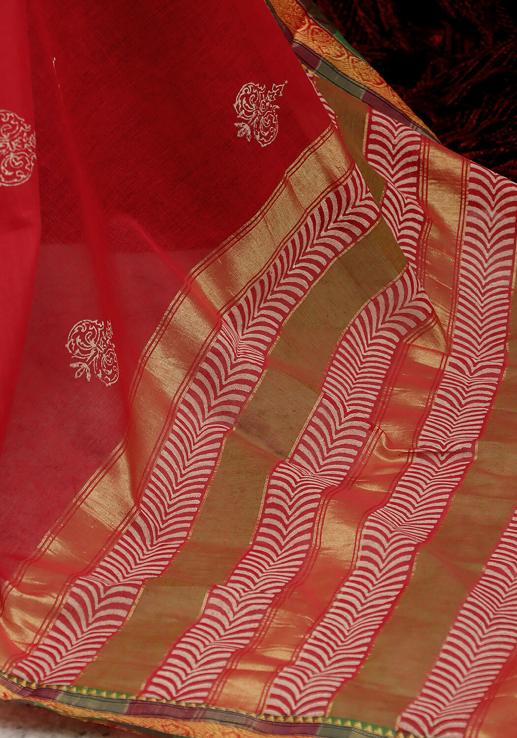 Pure Cotton Saree -  Red