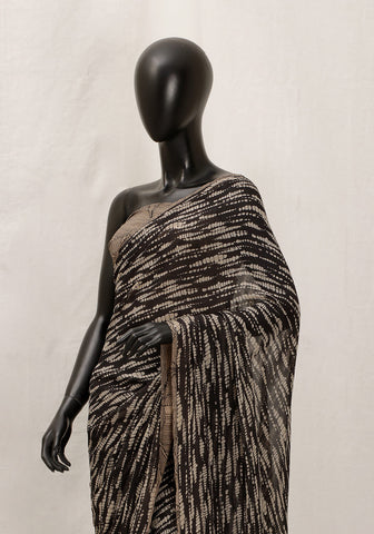 Chiffon Printed - Black & Beige