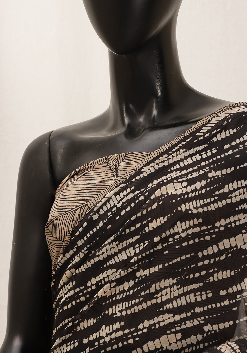 Chiffon Printed - Black & Beige