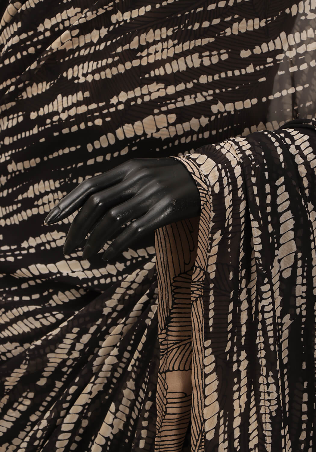 Chiffon Printed - Black & Beige