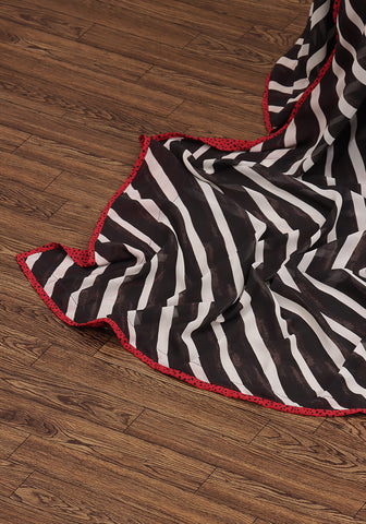 Chiffon Georgette Saree - Black & White