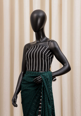 Chiffon Georgette Saree - Bottle Green