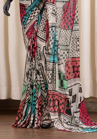 Chiffon Saree - Retro