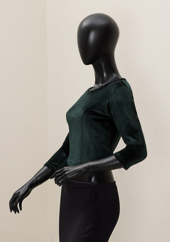 Velvet Blouse - Emerald Green