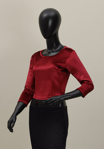 Velvet Blouse - Maroon