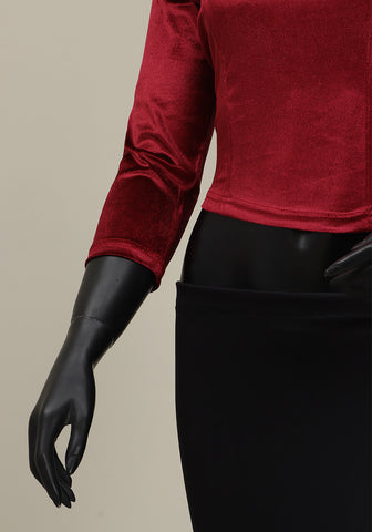 Velvet Blouse - Maroon